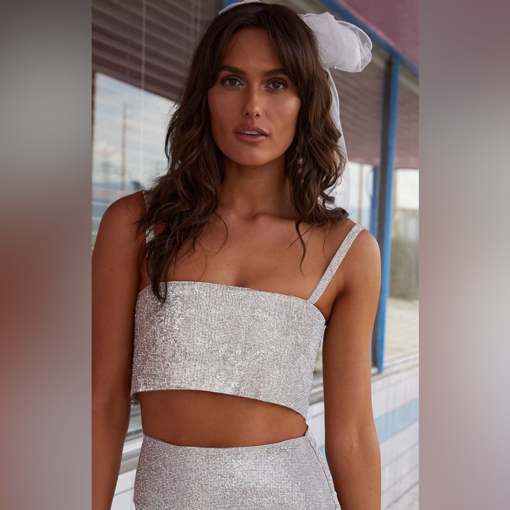 12th Tribe Silver Crop Top